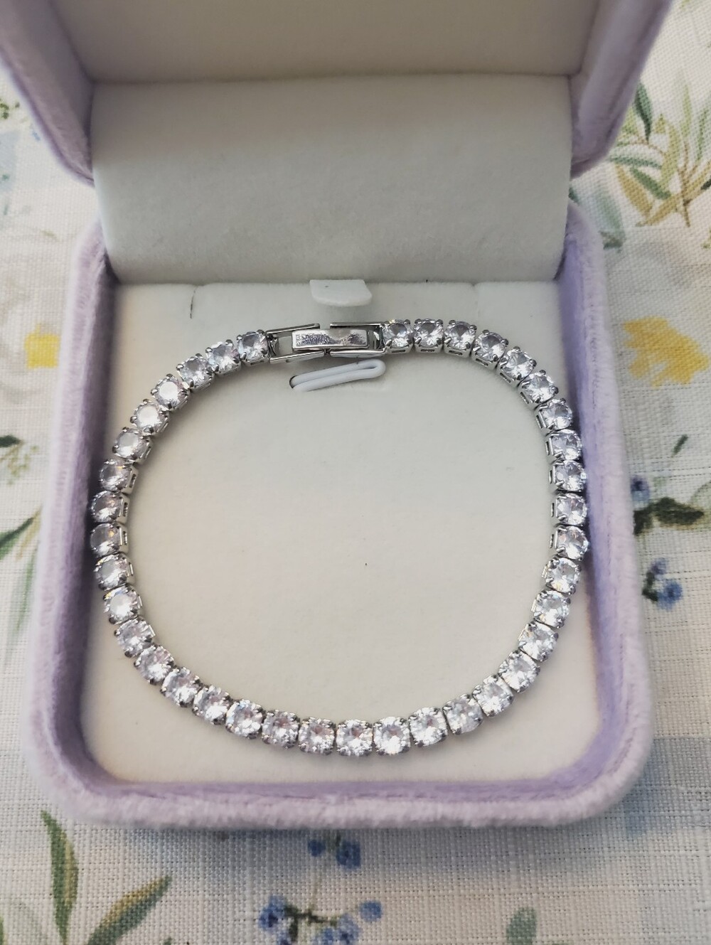 Tennis Bracelet - Silver Tone With White/Clear Stones